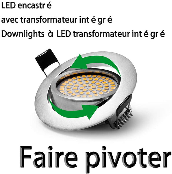 4er LED Einbaustrahler Flach 230v Schwenkbar 6W 500lm LED Deckenstrahler Deckeneinbaustrahler Einbauspots Bad Deckenspot Einbauspot LED Spot Einbauleuchte IP44 3000K Warmweiss Matt Nickel